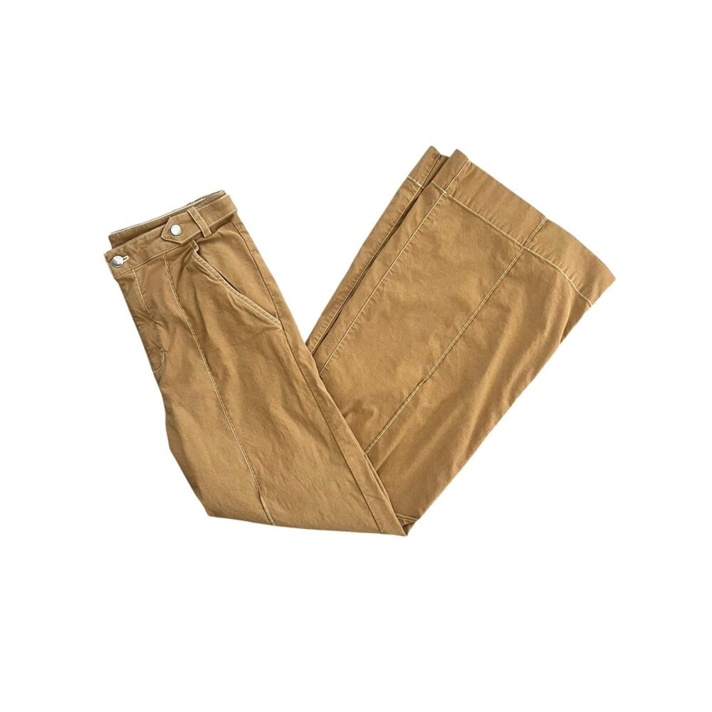 Anthropologie Maeve Women’s Contrast Stitch High Rise Wide Leg Pants Size 8 - Picture 11 of 12